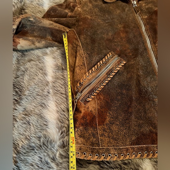 Men’s GIMO’S 100% pelle leather jacket medium small brown tan - Picture 10 of 16